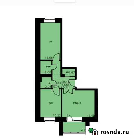 2-комнатная квартира, 56 м², 2/4 эт. на продажу в Обнинске Обнинск - изображение 1