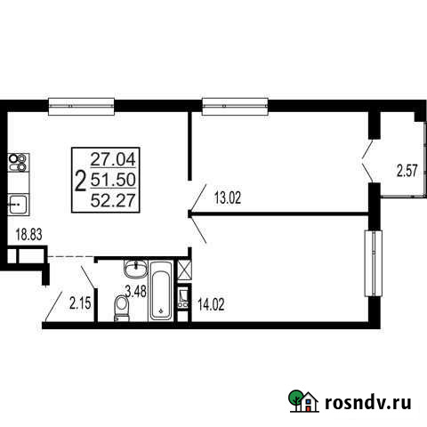 2-комнатная квартира, 52 м², 4/17 эт. на продажу в Лыткарино Лыткарино - изображение 1