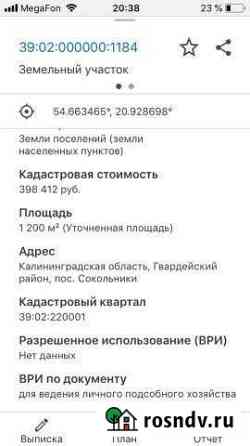 Участок СНТ, ДНП 12 сот. на продажу в Гвардейске Гвардейск