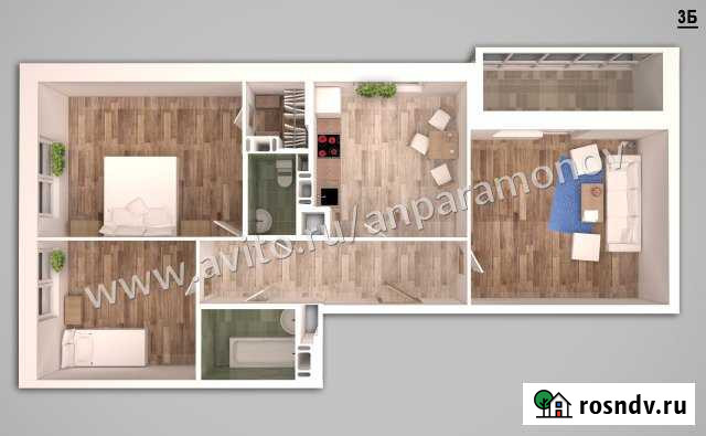 3-комнатная квартира, 75 м², 2/10 эт. на продажу в Твери Тверь - изображение 1