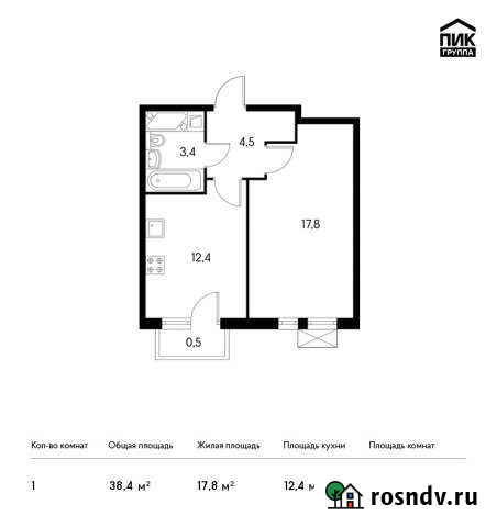 1-комнатная квартира, 38 м², 13/15 эт. на продажу в Обнинске Обнинск - изображение 1