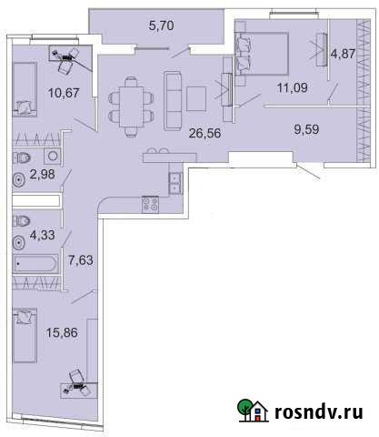 3-комнатная квартира, 99 м², 5/17 эт. на продажу в Пензе Пенза - изображение 1