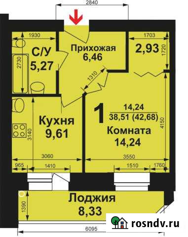 1-комнатная квартира, 42 м², 5/9 эт. на продажу в Коврове Ковров - изображение 1