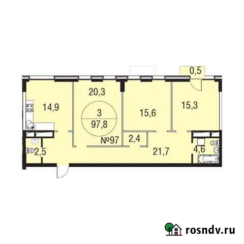 3-комнатная квартира, 97 м², 5/8 эт. на продажу в Химках Химки - изображение 1