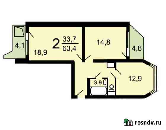 2-комнатная квартира, 64 м², 5/17 эт. на продажу в Одинцово Одинцово