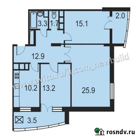 3-комнатная квартира, 91 м², 14/17 эт. на продажу в Ивантеевке Московской области Ивантеевка - изображение 1