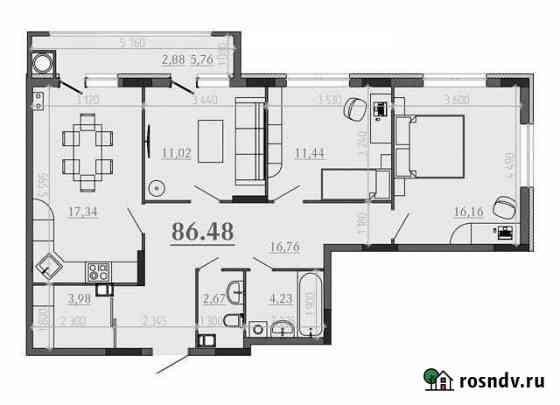 3-комнатная квартира, 86 м², 2/18 эт. на продажу в Рязани Рязань