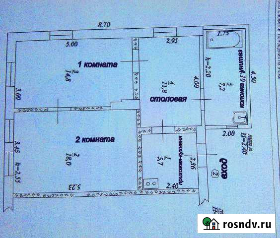 2-комнатная квартира, 57 м², 1/1 эт. на продажу в Славянске-на-Кубани Славянск-на-Кубани - изображение 1