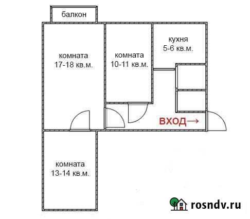 3-комнатная квартира, 58 м², 3/3 эт. на продажу в Белоярском Свердловской области Белоярский - изображение 1