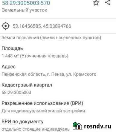 Участок ИЖС 6 сот. на продажу в Пензе Пенза