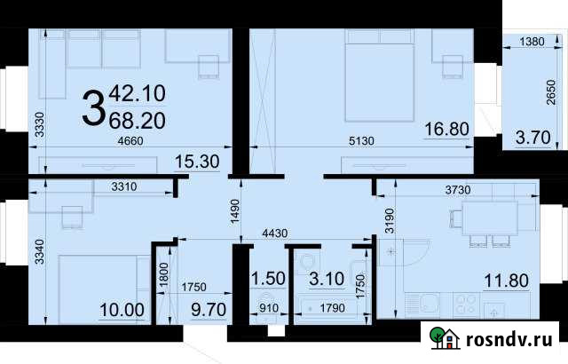 3-комнатная квартира, 71 м², 5/5 эт. на продажу в Великом Новгороде Великий Новгород - изображение 1