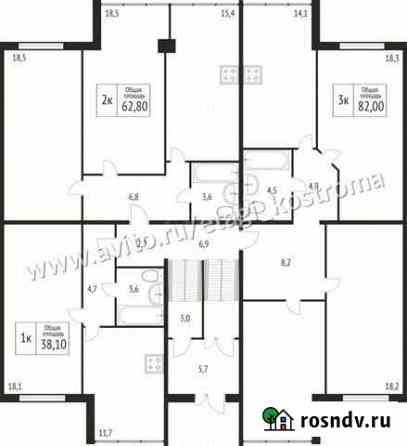 2-комнатная квартира, 62 м², 1/3 эт. на продажу в Костроме Кострома