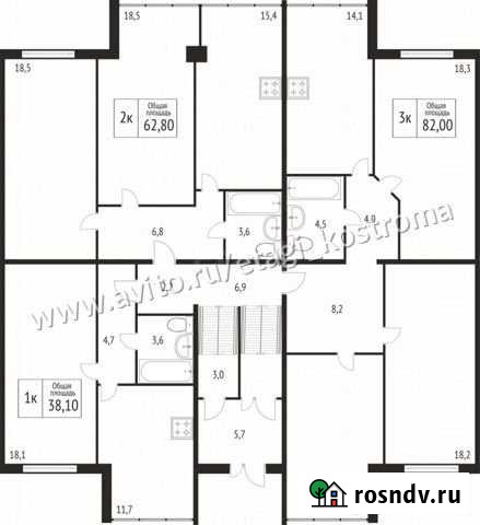 2-комнатная квартира, 62 м², 1/3 эт. на продажу в Костроме Кострома - изображение 1