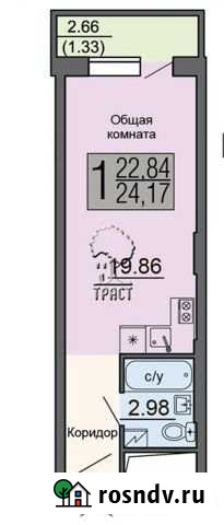 Квартира-студия, 24 м², 15/19 эт. на продажу в Воронеже Воронеж - изображение 1