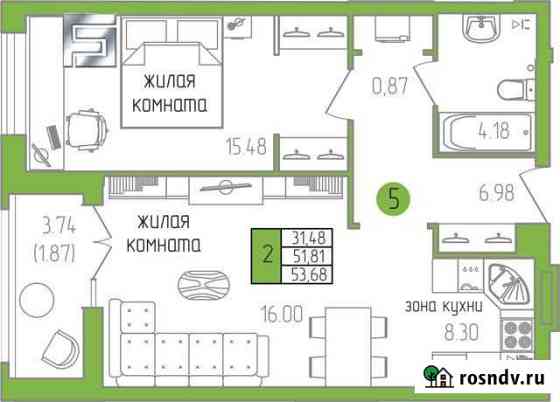 1-комнатная квартира, 47 м², 2/16 эт. на продажу в Кирове Киров