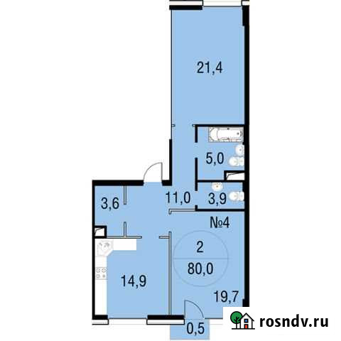 2-комнатная квартира, 80 м², 2/8 эт. на продажу в Химках Химки - изображение 1