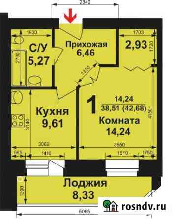 1-комнатная квартира, 42 м², 8/9 эт. на продажу в Коврове Ковров
