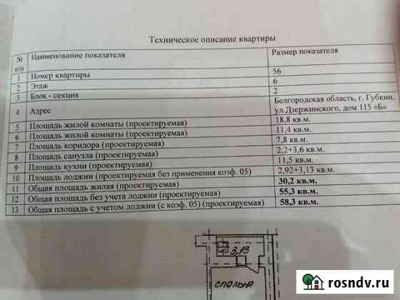 2-комнатная квартира, 55 м², 6/9 эт. на продажу в Губкине Губкин