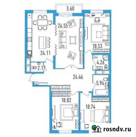 4-комнатная квартира, 145 м², 6/24 эт. на продажу в Санкт-Петербурге Санкт-Петербург