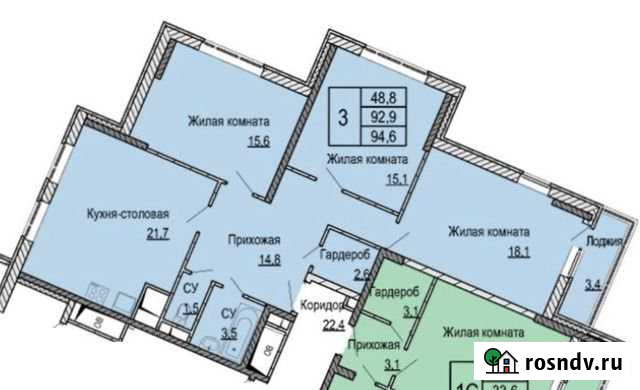 3-комнатная квартира, 94 м², 23/23 эт. на продажу в Долгопрудном Долгопрудный - изображение 1