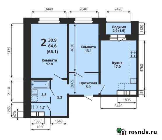 2-комнатная квартира, 66 м², 5/10 эт. на продажу в Коврове Ковров - изображение 1
