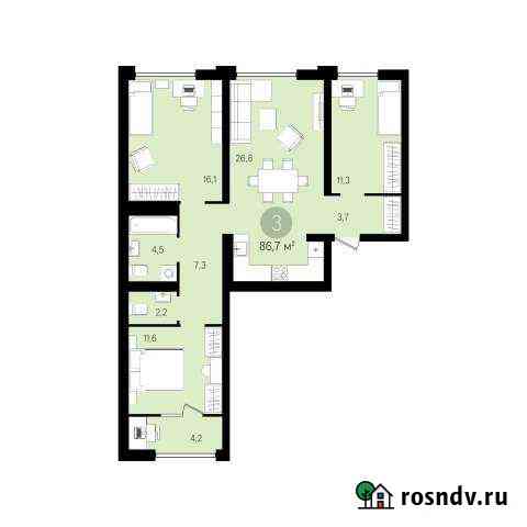 3-комнатная квартира, 86 м², 4/15 эт. на продажу в Екатеринбурге Екатеринбург