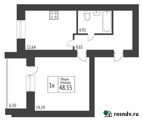1-комнатная квартира, 48 м², 1/14 эт. на продажу в Брянске Брянск - изображение 1