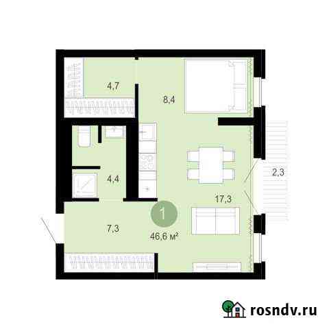 Квартира-студия, 44 м², 9/10 эт. на продажу в Тюмени Тюмень