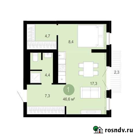 Квартира-студия, 44 м², 9/10 эт. на продажу в Тюмени Тюмень - изображение 1