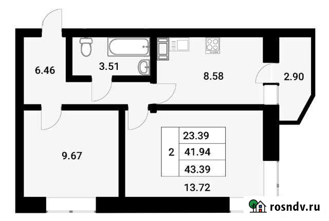 2-комнатная квартира, 43 м², 4/8 эт. на продажу в Сертолово Сертолово - изображение 1