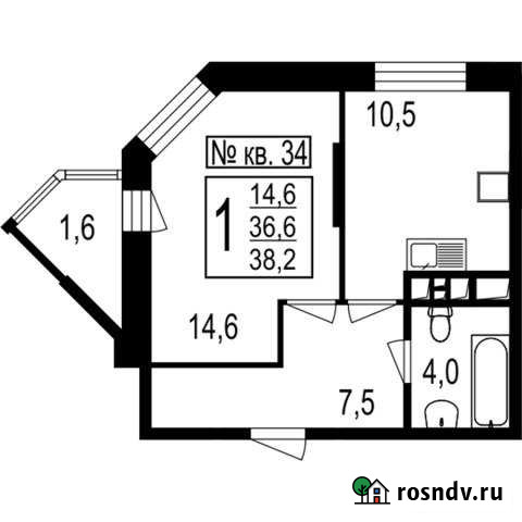 1-комнатная квартира, 38 м², 6/7 эт. на продажу в Пироговском Пироговский - изображение 1