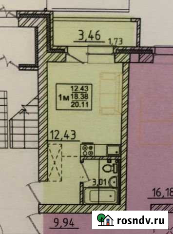1-комнатная квартира, 22 м², 2/3 эт. на продажу в Маркове Маркова - изображение 1
