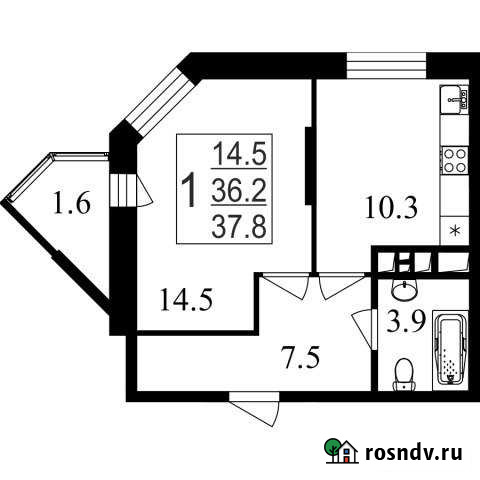 1-комнатная квартира, 37 м², 6/7 эт. на продажу в Пироговском Пироговский - изображение 1