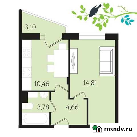 1-комнатная квартира, 36 м², 8/8 эт. на продажу в Туле Тула - изображение 1