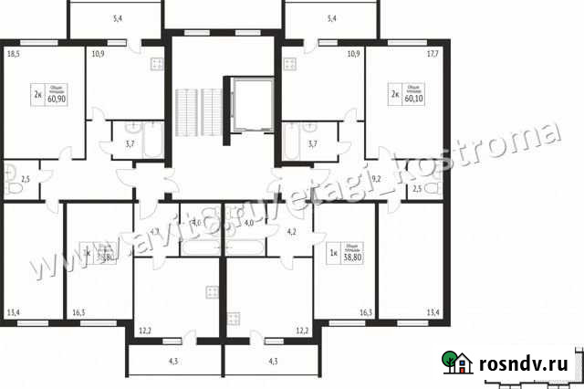 2-комнатная квартира, 60 м², 5/9 эт. на продажу в Костроме Кострома - изображение 1