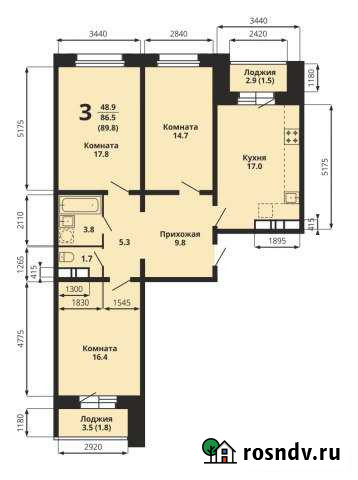 3-комнатная квартира, 89 м², 6/10 эт. на продажу в Коврове Ковров - изображение 1
