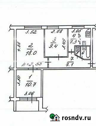 3-комнатная квартира, 57 м², 8/9 эт. на продажу в Череповце Череповец - изображение 1