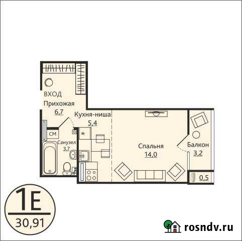 Квартира-студия, 30 м², 14/19 эт. на продажу в Перми Пермь - изображение 1
