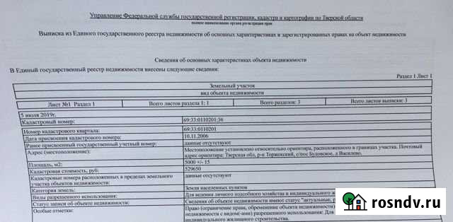 Участок СНТ, ДНП 50 сот. на продажу в Спирово Спирово - изображение 1