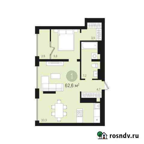 1-комнатная квартира, 62 м², 15/16 эт. на продажу в Сургуте Сургут