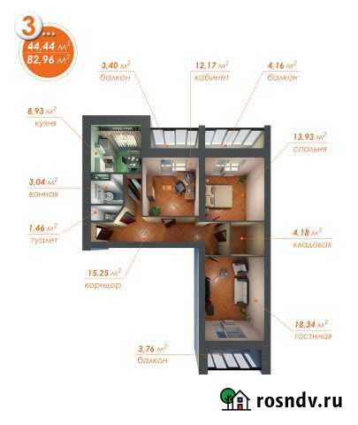 3-комнатная квартира, 78 м², 2/3 эт. на продажу в Сергиевом Посаде Сергиев Посад - изображение 1