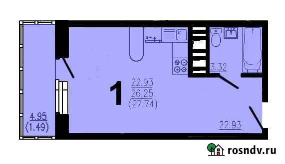 Квартира-студия, 27 м², 3/19 эт. на продажу в Воронеже Воронеж - изображение 1