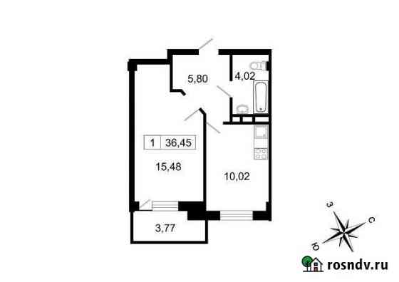 1-комнатная квартира, 36 м², 9/10 эт. на продажу в поселке Свердлова Свердлова