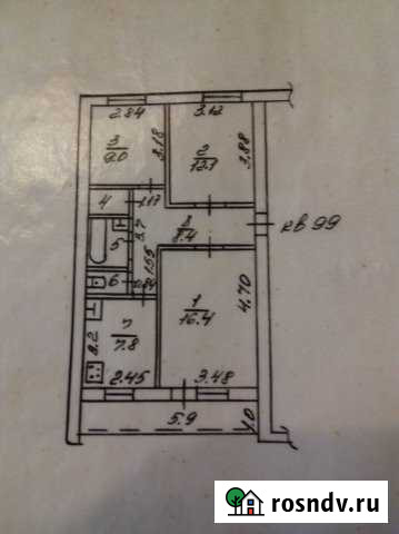 3-комнатная квартира, 61 м², 3/5 эт. на продажу в Ейске Ейск - изображение 1