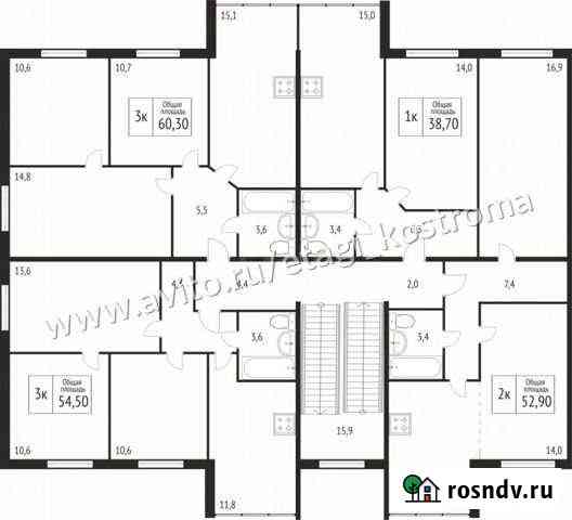 1-комнатная квартира, 38 м², 3/3 эт. на продажу в Костроме Кострома