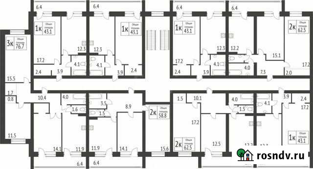 1-комнатная квартира, 43 м², 2/3 эт. на продажу в Брянске Брянск - изображение 1