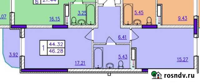 1-комнатная квартира, 46 м², 2/5 эт. на продажу в Мысхако Мысхако - изображение 1
