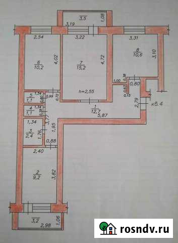 3-комнатная квартира, 64 м², 1/3 эт. на продажу в Моргаушах Моргауши - изображение 1