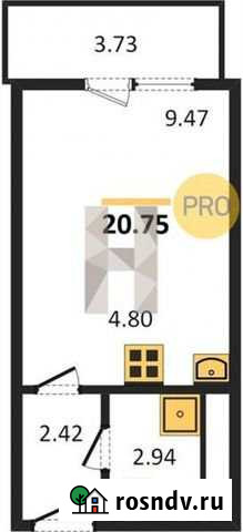 Студия, 20.8 кв.м., 8/26 эт. Пермь - изображение 1