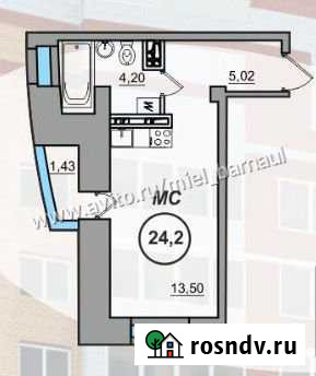 Студия, 25 кв.м., 13/16 эт. Барнаул - изображение 1